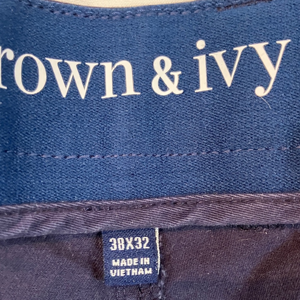 Crown & Ivy motion flex straight fit navy pants 38x32 - Picture 4 of 5